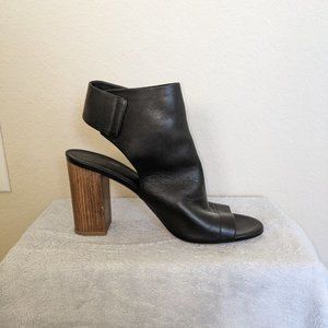 Vince Camato, open toe bootie, black, size 9